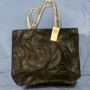 Saks Fifth Avenue Two Handle Tote Bag Black Retro New With Tags